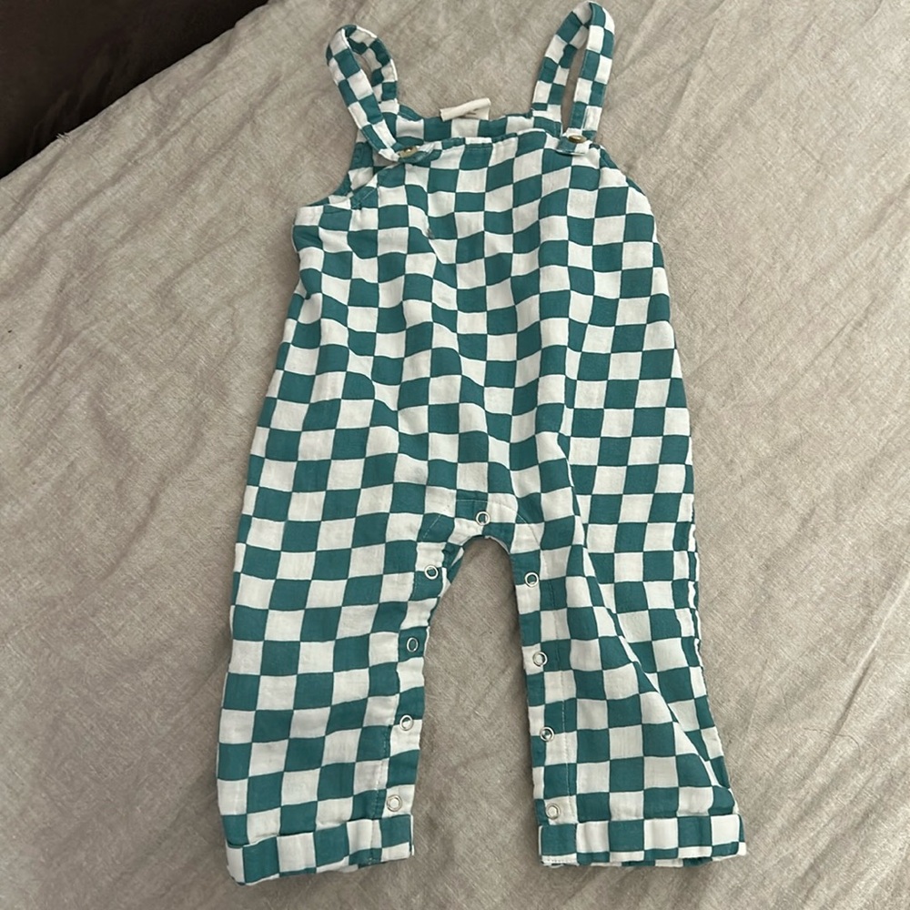 SIIX Pacific Checkeredboard Organic cotton Phoenix Overall Unisex. 6-12mo
